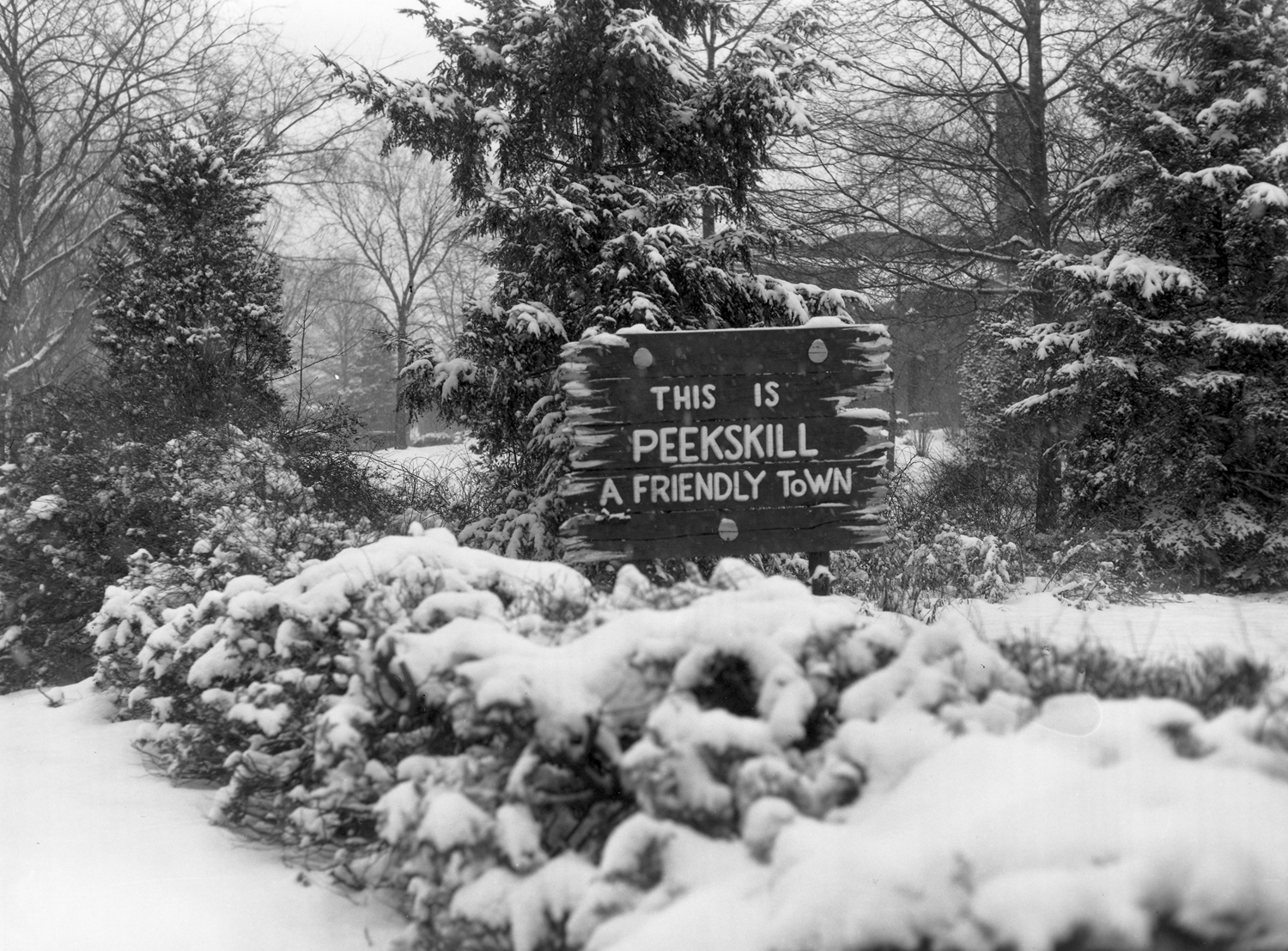 Peekskill is a friendly town sign