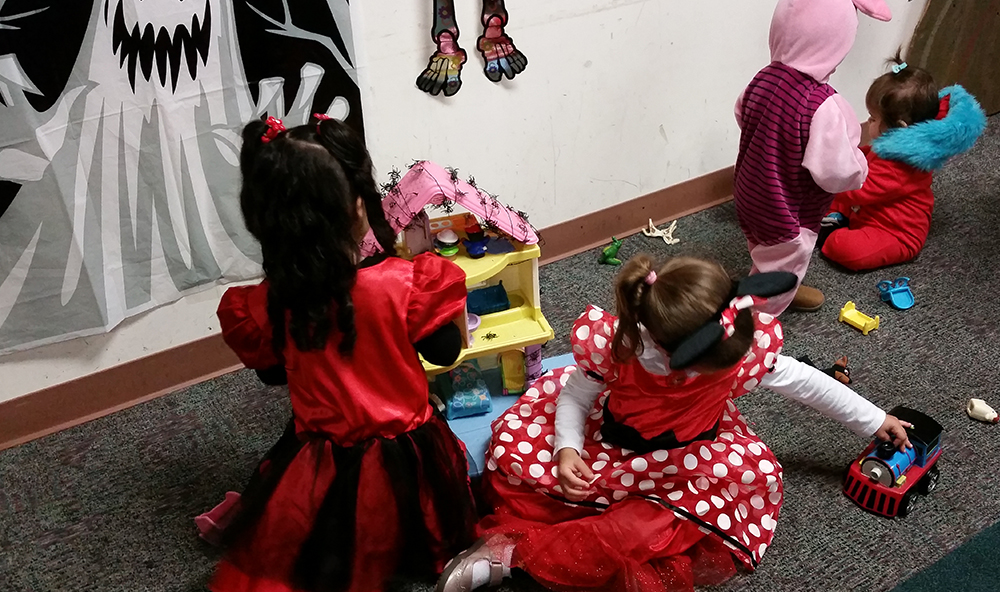 children playing dress up